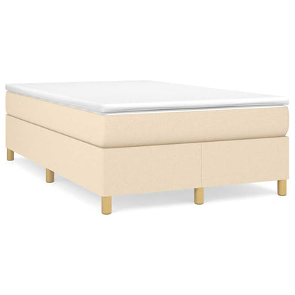 Box Spring Postel S Matrací Textil Krémová