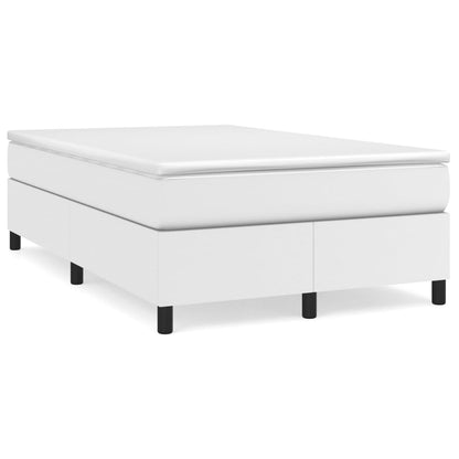 Box Spring Postel S Matrací Umělá Kůže Bílá
