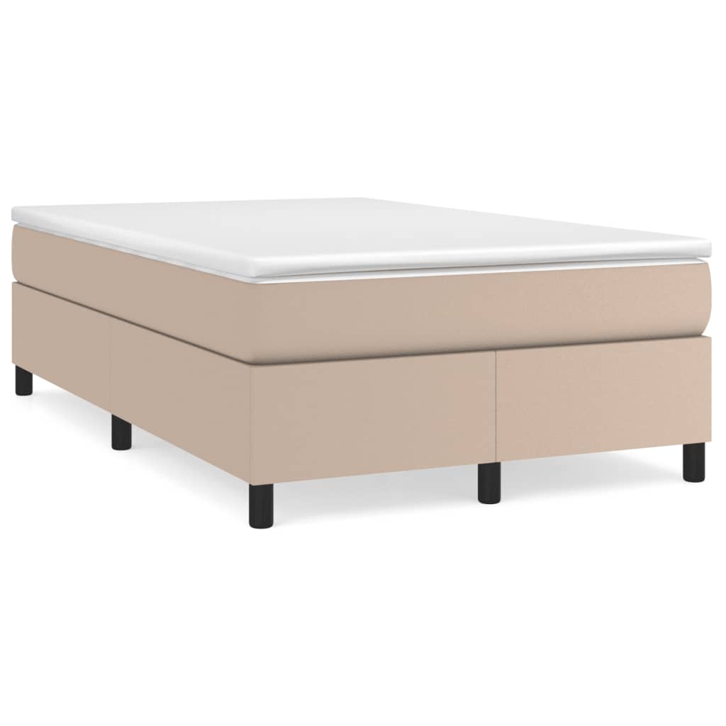 Box Spring Postel S Matrací Umělá Kůže Cappuccino