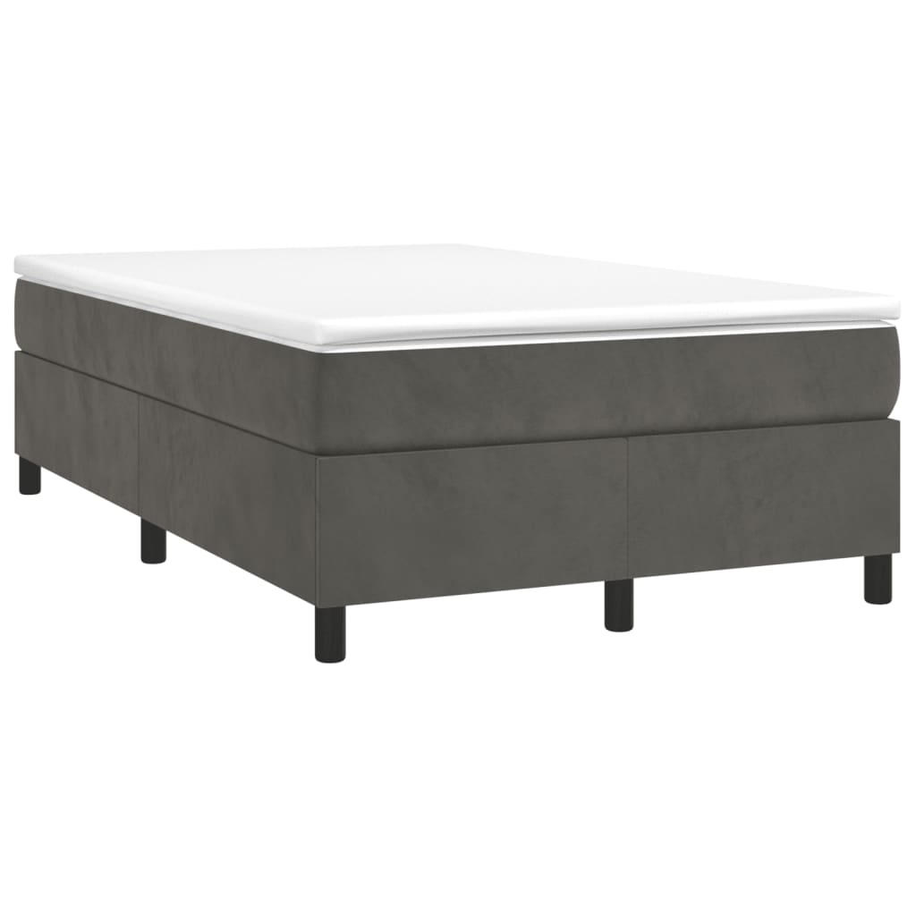 Box Spring Postel S Matrací Tmavě Šedý 120X190 Cm Samet