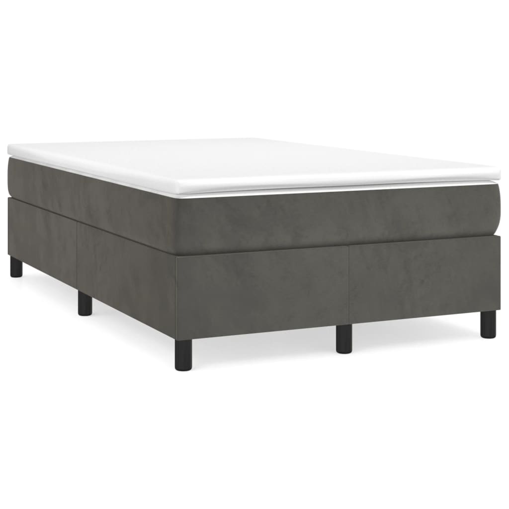 Box Spring Postel S Matrací Tmavě Šedý 120X190 Cm Samet