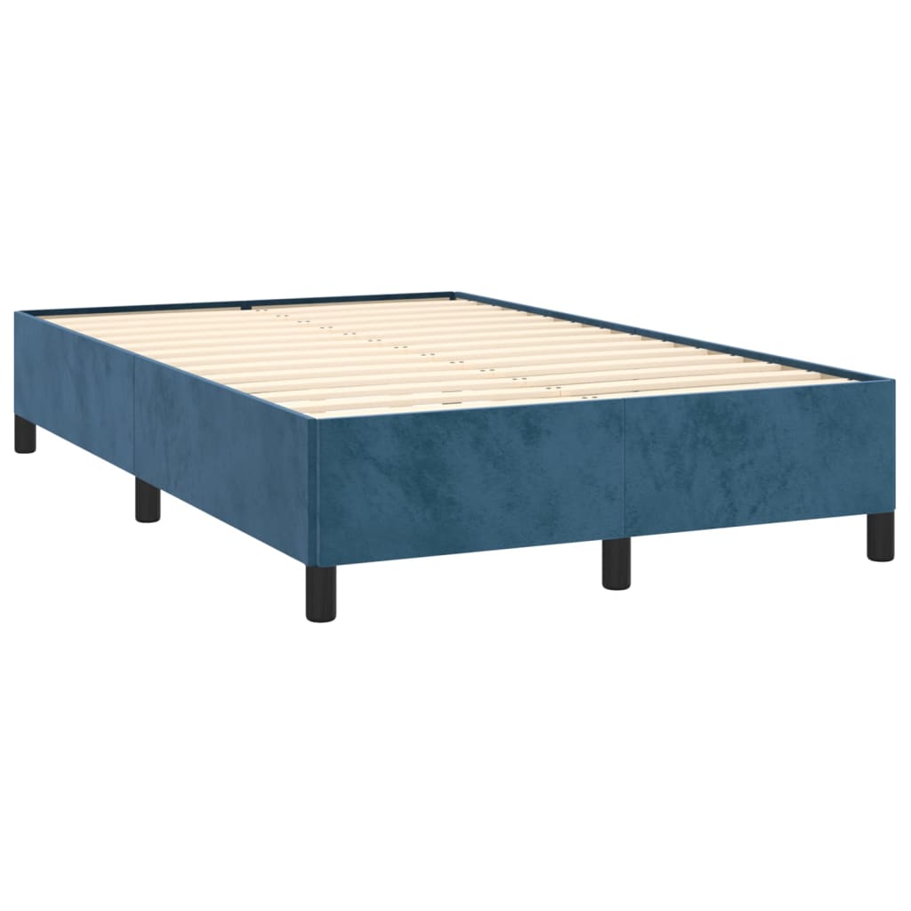 Box Spring Postel S Matrací Tmavě Samet Modrá