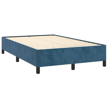 Box Spring Postel S Matrací Tmavě Samet Modrá