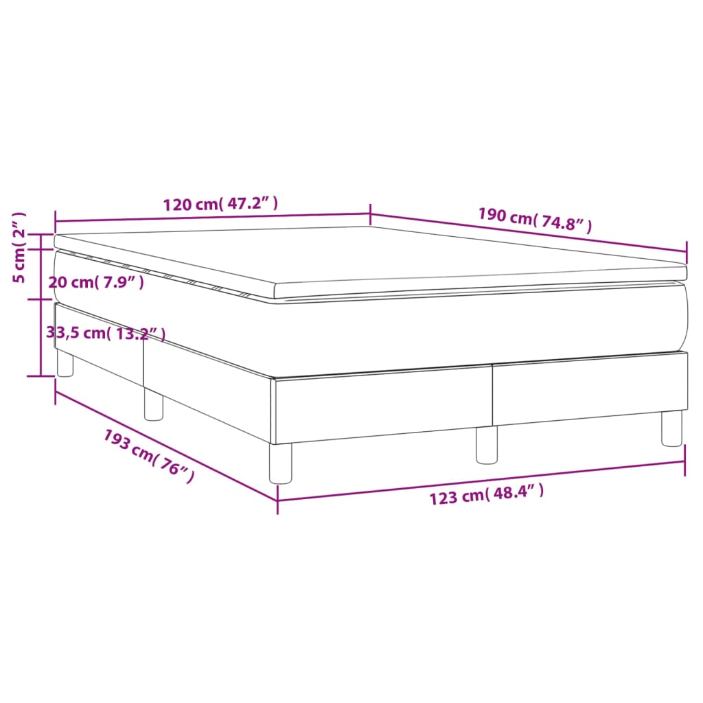 Box Spring Postel S Matrací Tmavě Samet Modrá