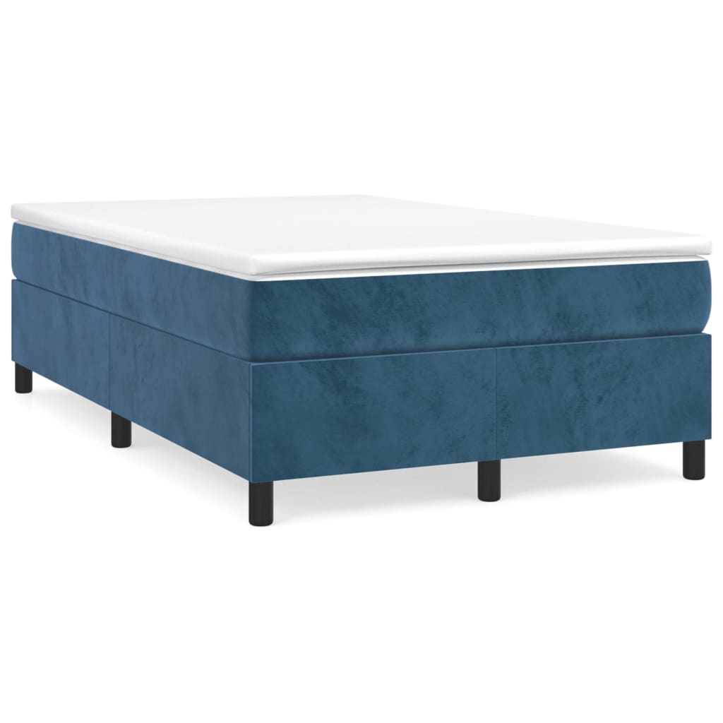 Box Spring Postel S Matrací Tmavě Samet Modrá