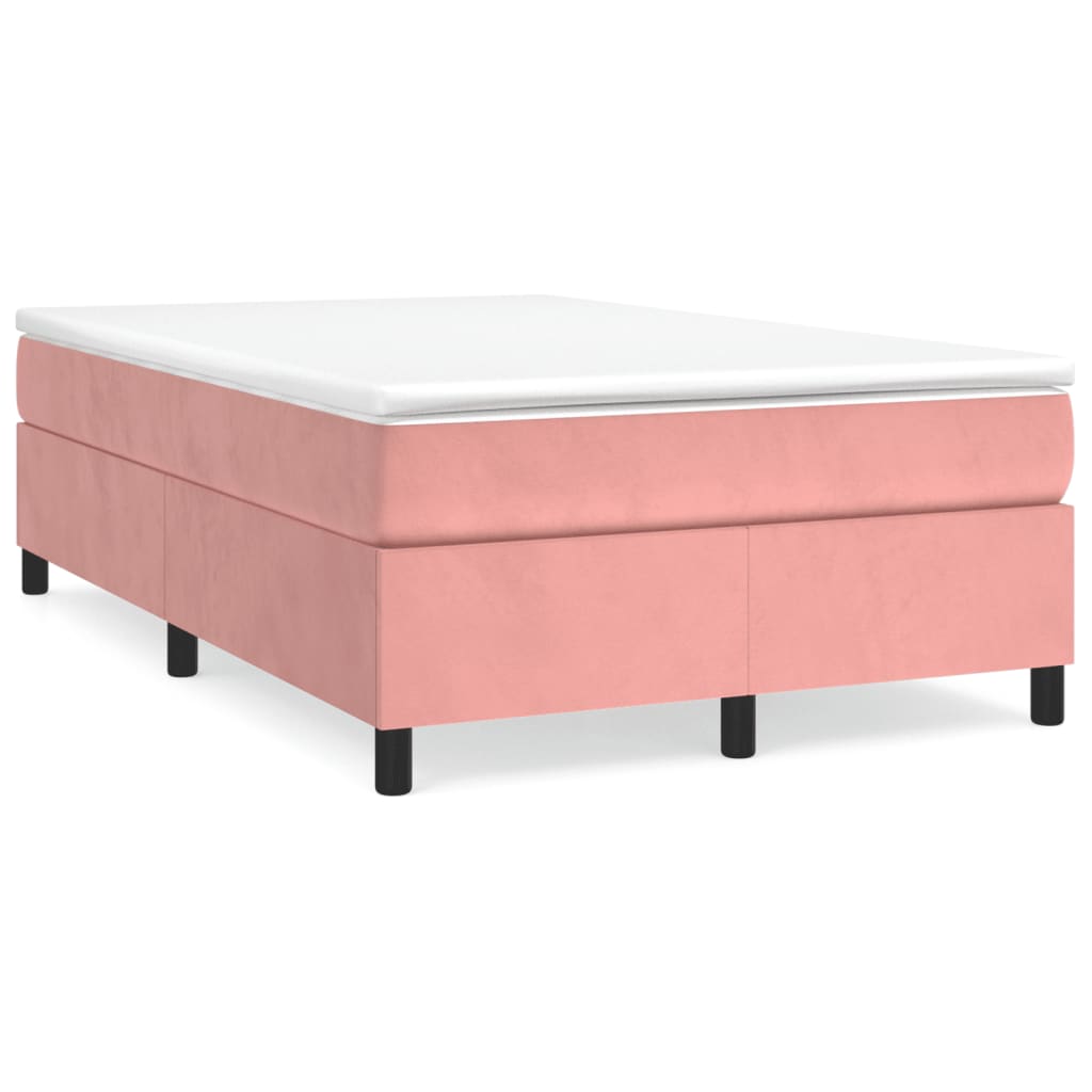 Box Spring Postel S Matrací Samet Růžová
