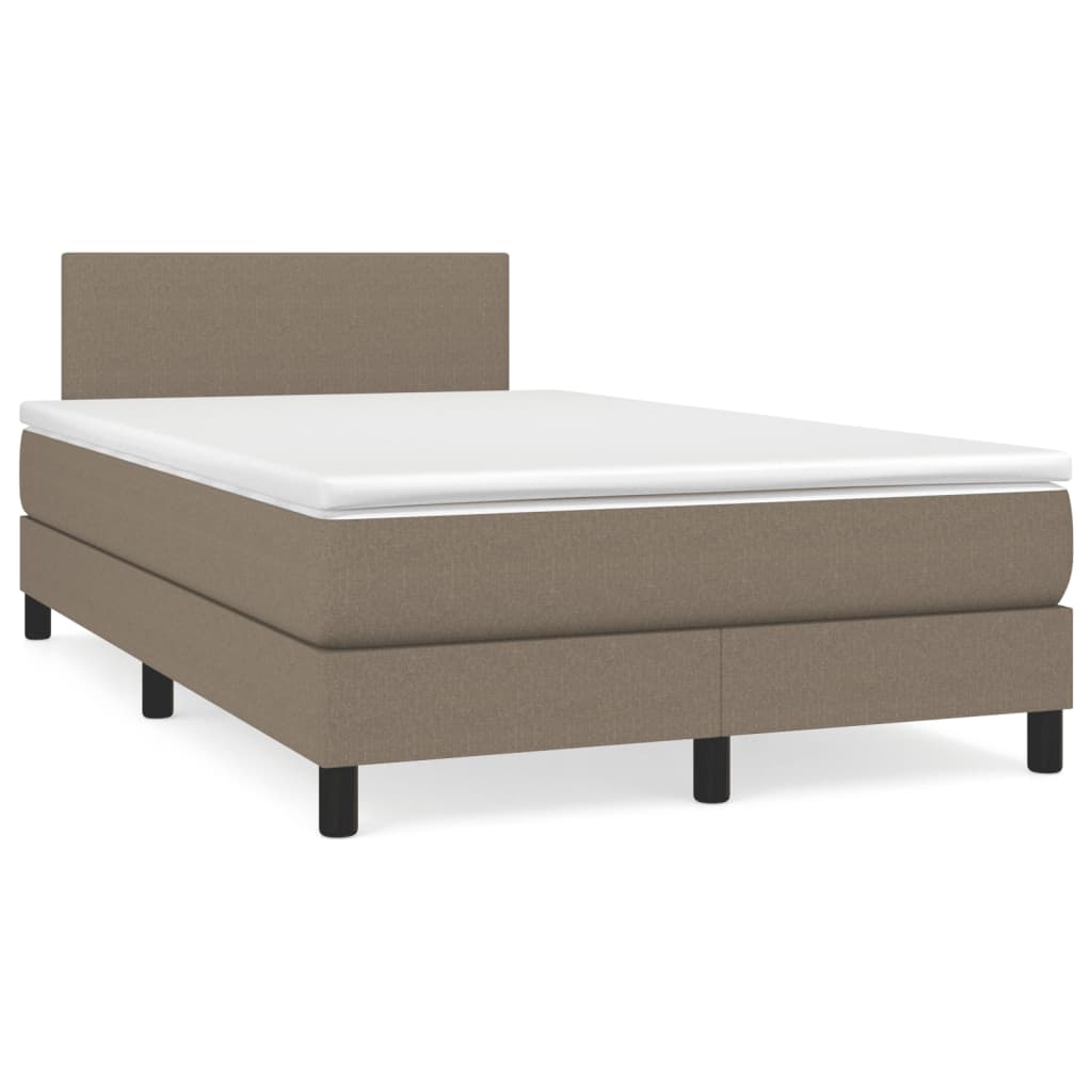 Box Spring Postel S Matrací Taupe 120X190 Cm Textil