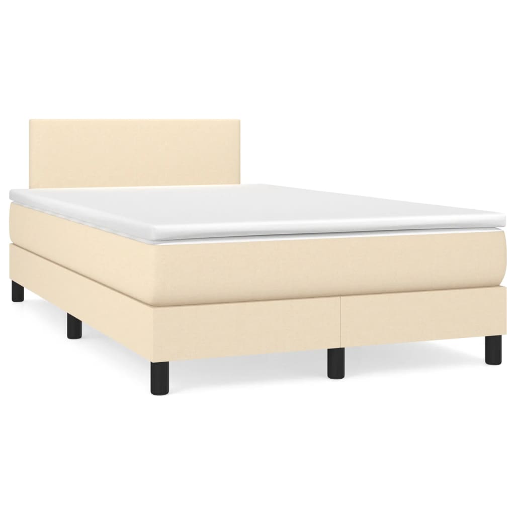 Box Spring Postel S Matrací Textil Krémová
