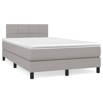 Box Spring Postel S Matrací Textil Světle Šedá