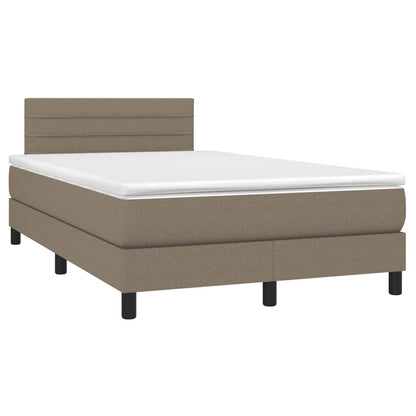 Box Spring Postel S Matrací Taupe 120X190 Cm Textil