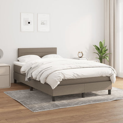 Box Spring Postel S Matrací Taupe 120X190 Cm Textil