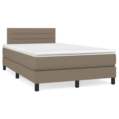 Box Spring Postel S Matrací Taupe 120X190 Cm Textil