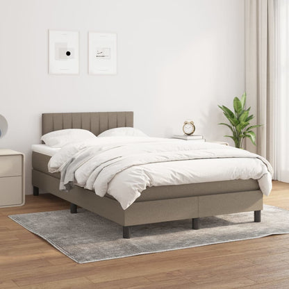 Box Spring Postel S Matrací Taupe 120X190 Cm Textil