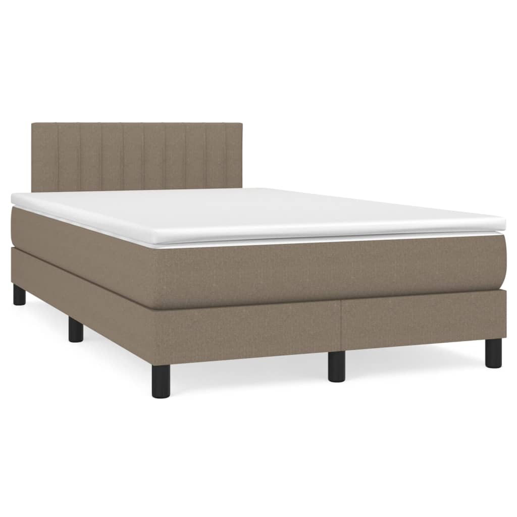 Box Spring Postel S Matrací Taupe 120X190 Cm Textil