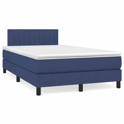 Box Spring Postel S Matrací Textil Modrá