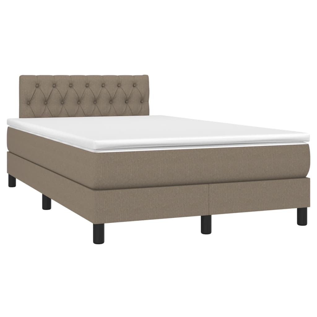 Box Spring Postel S Matrací Taupe 120X190 Cm Textil