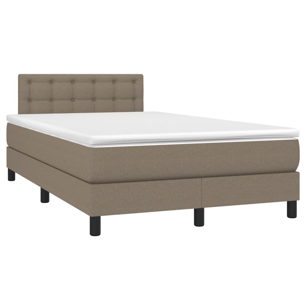 Box Spring Postel S Matrací Taupe 120X190 Cm Textil