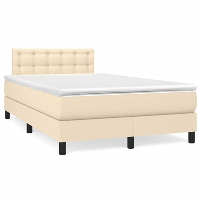 Box Spring Postel S Matrací Textil Krémová