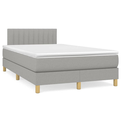 Box Spring Postel S Matrací Textil Světle Šedá