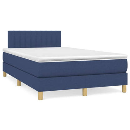 Box Spring Postel S Matrací Textil Modrá