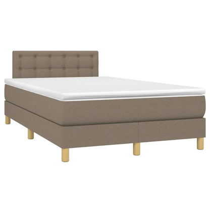 Box Spring Postel S Matrací Taupe 120X190 Cm Textil