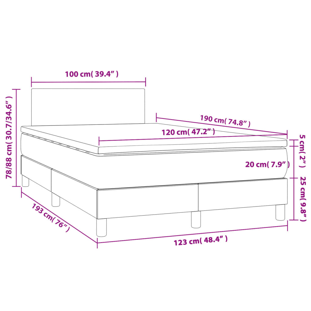 Box Spring Postel S Matrací Tmavě Zelená 120X190 Cm Samet