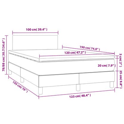 Box Spring Postel S Matrací Tmavě Zelená 120X190 Cm Samet