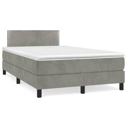 Box Spring Postel S Matrací Světle Šedá 120X190 Cm Samet