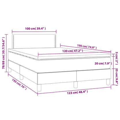 Box Spring Postel S Matrací Černá 120 X 190 Cm Samet