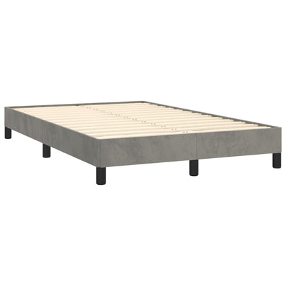Box Spring Postel S Matrací Samet Světle Šedá