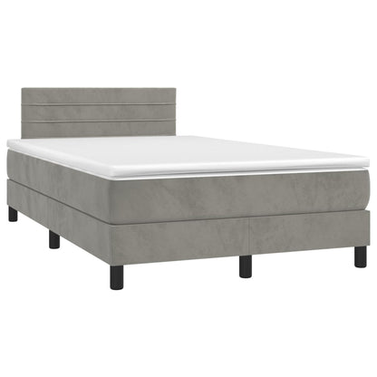 Box Spring Postel S Matrací Světle Šedá 120X190 Cm Samet