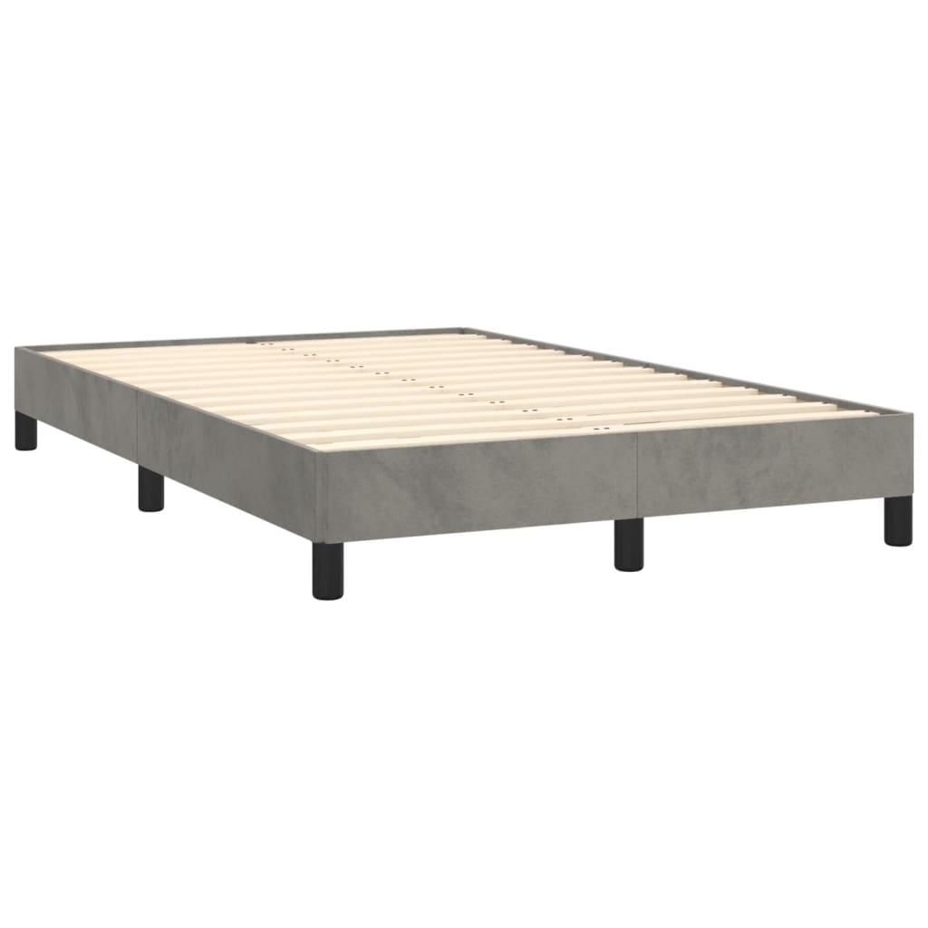 Box Spring Postel S Matrací Světle Šedá 120X190 Cm Samet