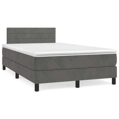Box Spring Postel S Matrací Tmavě Šedý 120X190 Cm Samet
