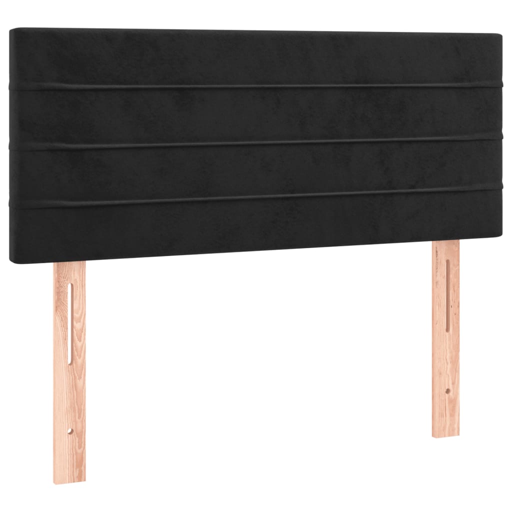 Box Spring Postel S Matrací Černá 120 X 190 Cm Samet