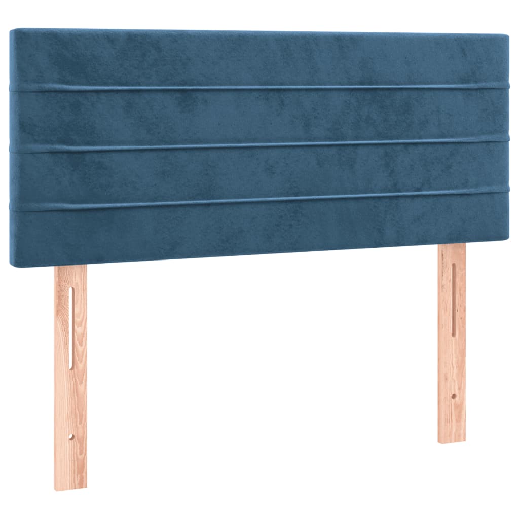 Box Spring Postel S Matrací Tmavě Modrá 120X190 Cm Samet