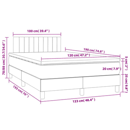 Box Spring Postel S Matrací Tmavě Šedý Samet Tmavě Šedá
