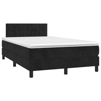 Box Spring Postel S Matrací Černá 120 X 190 Cm Samet