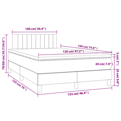 Box Spring Postel S Matrací Tmavě Zelená 120X190 Cm Samet