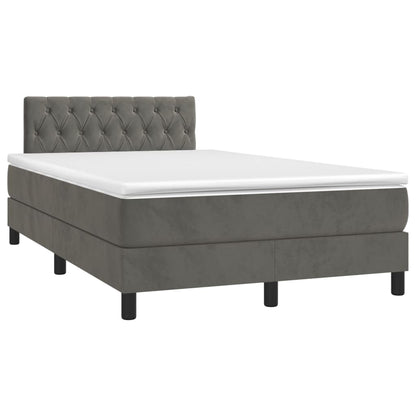 Box Spring Postel S Matrací Tmavě Šedý 120X190 Cm Samet