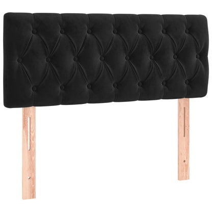 Box Spring Postel S Matrací Černá 120 X 190 Cm Samet