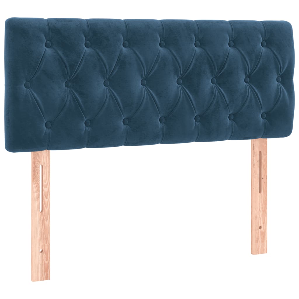 Box Spring Postel S Matrací Tmavě Modrá 120X190 Cm Samet