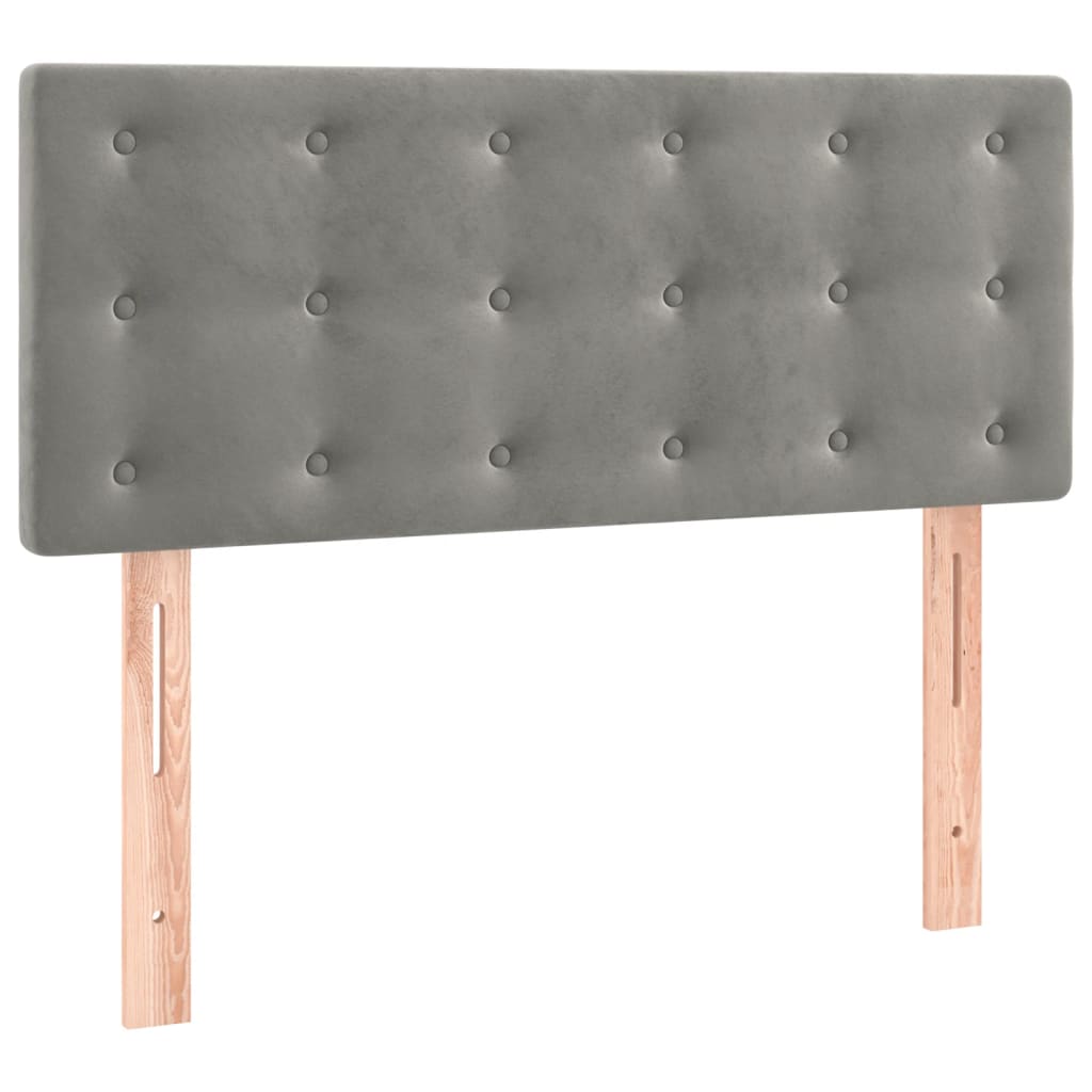 Box Spring Postel S Matrací Samet Světle Šedá