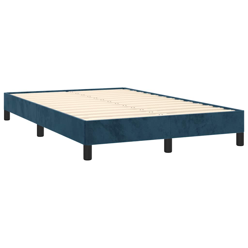 Box Spring Postel S Matrací Tmavě Modrá 120X190 Cm Samet