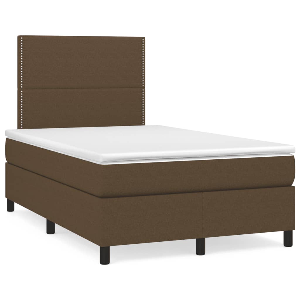 Box Spring Postel S Matrací Textil Tmavě Hnědá