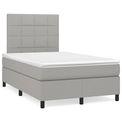 Box Spring Postel S Matrací Textil Světle Šedá