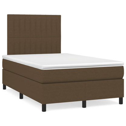 Box Spring Postel S Matrací Textil Tmavě Hnědá