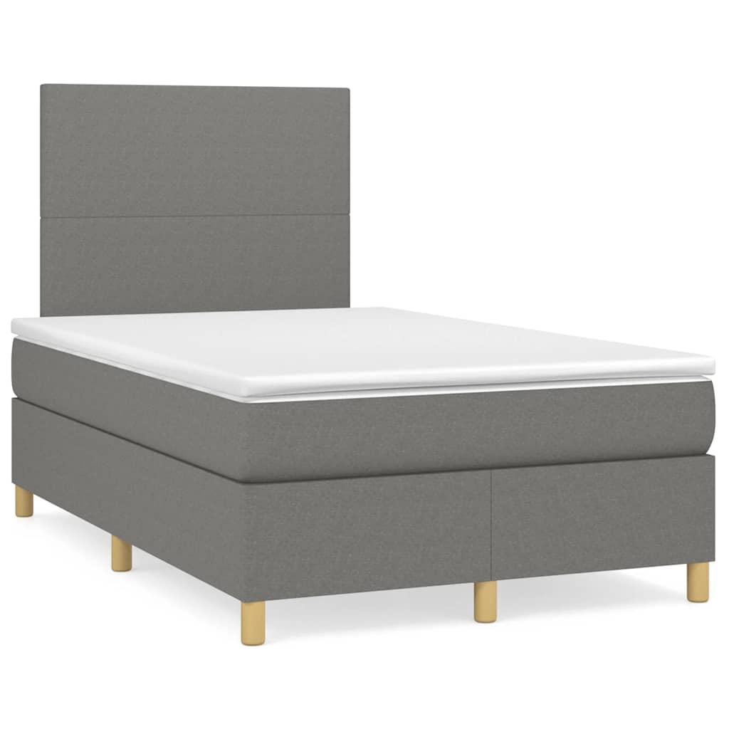 Box Spring Postel S Matrací Textil Tmavě Šedá