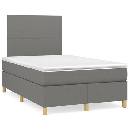 Box Spring Postel S Matrací Textil Tmavě Šedá