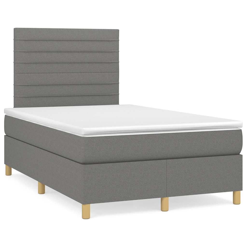 Box Spring Postel S Matrací Textil Tmavě Šedá