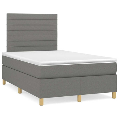 Box Spring Postel S Matrací Textil Tmavě Šedá